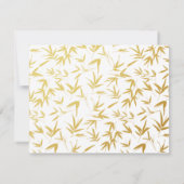 金ゴールドエレガント竹と二重の幸福中国の セーブザデート (裏面)