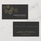 金ゴールドエレガント紙イベントプランナー用ランタン 名刺 (正面/裏面)