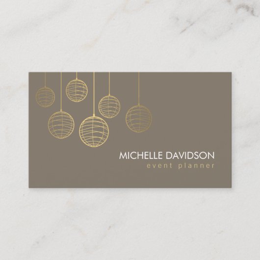 金ゴールドエレガント紙ランタンIIイベントプランナー 名刺 (正面)