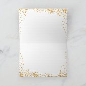 金ゴールドエレガント紙吹雪とシャンパンありがとう カード (内部)