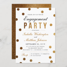 金ゴールドエレガント紙吹雪とホワイト婚約パーティ