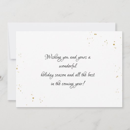 金ゴールドエレガント紙吹雪ハッピーホリデー写真 (裏面)