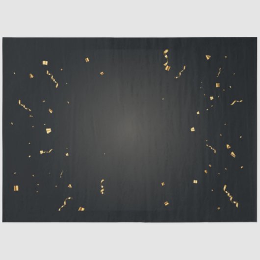 金ゴールドエレガント紙吹雪ブラックティッシュペーパー 薄葉紙 (正面)