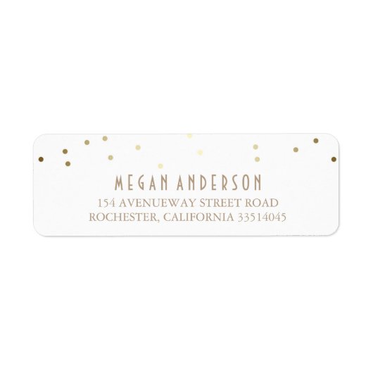 金ゴールドエレガント紙吹雪ホワ結婚イト ラベル (正面)