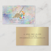 金ゴールドエレガント紙吹雪メイドスプレーボトルOpal 名刺 (正面/裏面)