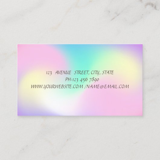 金ゴールドエレガント紙吹雪ヨガインストラクターマンダラ 名刺 (裏面)