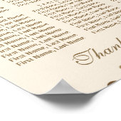 金ゴールドエレガント紙吹雪ラブシャンパンシーティングチャート ポスター (角)