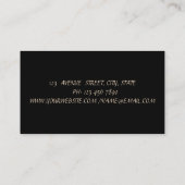 金ゴールドエレガント紙吹雪、鋏、ヘアドライヤー 名刺 (裏面)