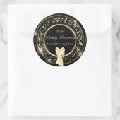 金ゴールドエレガント紙吹雪、Bow Anniversary ラウンドシール (バッグ)