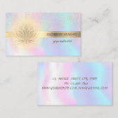 金ゴールドエレガント紙吹雪、Lotus、ホログラフィック 名刺 (正面/裏面)