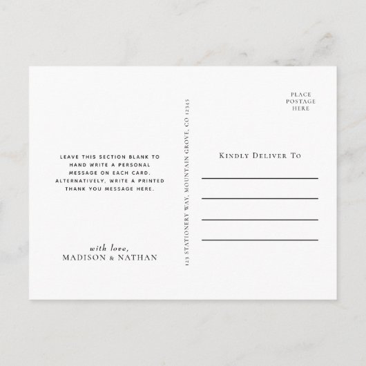 金ゴールドエレガント結婚タロットの感謝の写真 ポストカード (裏面)