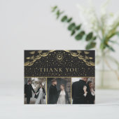 金ゴールドエレガント結婚タロットの感謝の写真 ポストカード (スタンド正面)