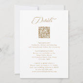 金ゴールドエレガント結婚チャーム全てを統合 招待状 (裏面)