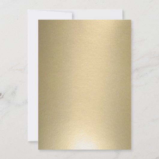 金ゴールドエレガント結婚中国の幸福 招待状 (裏面)