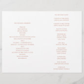 金ゴールドエレガント結婚式のプログラムを折った。青色植物学 (裏面)