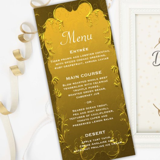 金ゴールドエレガント結婚式のレセプションメニュー メニュー