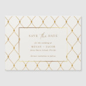 金ゴールドエレガント結婚式の日付の保存 マグネット招待状 (正面)