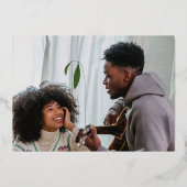 金ゴールドエレガント結婚式の日付写真を保存 箔招待状 (裏面)