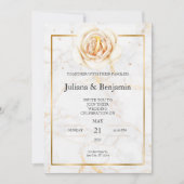 金ゴールドエレガント結婚式招待状(フローラアクセント付) 招待状 (正面)