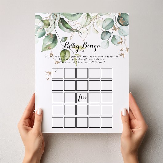 金ゴールドエレガント緑化ベビービンゴシャワーゲーム