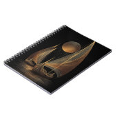 金ゴールドエレガント線芸術イラストレーションのロングシップ ノートブック (左側)