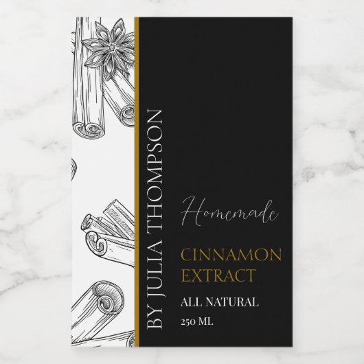 金ゴールドエレガント自家製シナモンエキストラベル ワインラベル (シングルラベル)