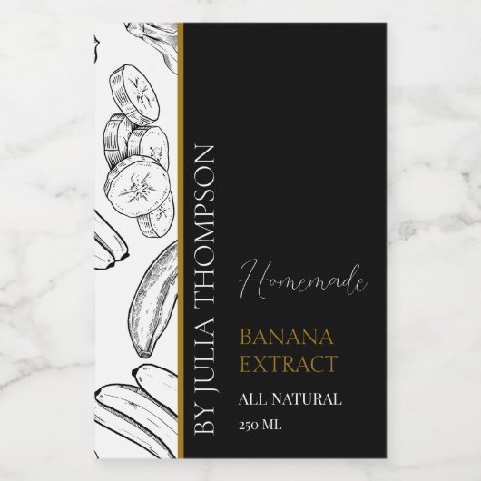 金ゴールドエレガント自家製バナナエキストラベル ワインラベル (シングルラベル)