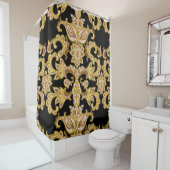 金ゴールドエレガント色浴室シャワーカーテン シャワーカーテン (インサイチュ)
