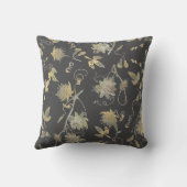 金ゴールドエレガント花グレイフローラモノグラム クッション (裏面)