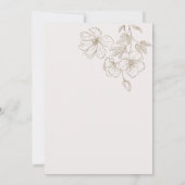 金ゴールドエレガント花ブライダルブルンチブリダIシャワー 招待状 (裏面)