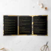 金ゴールドエレガント花柄グレーサロンパンフレット 三つ折りカード (内部)