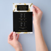 金ゴールドエレガント花柄ホワイトデザイナー チラシ (ハンドル)