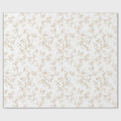 金ゴールドエレガント花柄ラッピング紙シート ラッピングペーパー (フラット)