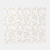 金ゴールドエレガント花柄 フリースブランケット (正面(横))