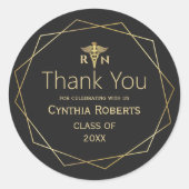 金ゴールドエレガント華美ロマン医学卒業 ラウンドシール (正面)