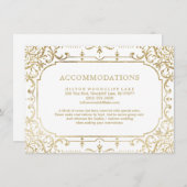 金ゴールドエレガント華美ヴィンテージ結婚式 エンクロージャーカード (正面/裏面)