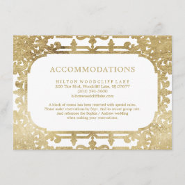 金ゴールドエレガント華美ヴィンテージ結婚式 エンクロージャーカード