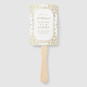 金ゴールドエレガント華美ヴィンテージ結婚式 ハンドファン (正面)