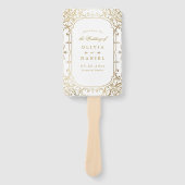 金ゴールドエレガント華美ヴィンテージ結婚式 ハンドファン (正面)