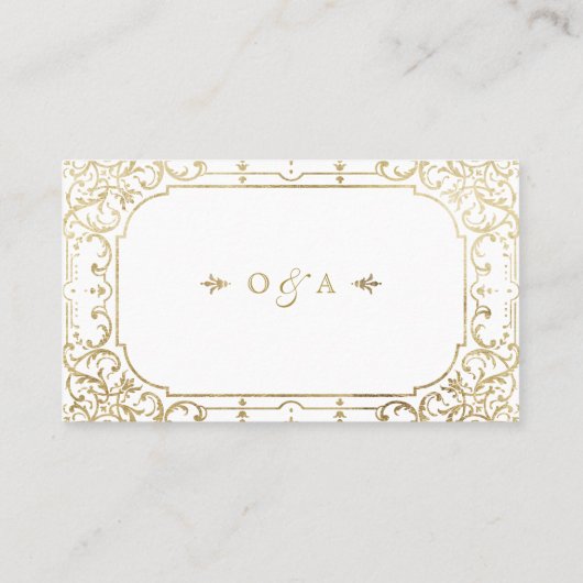 金ゴールドエレガント華美ヴィンテージ訪問サイト プレイスカード (裏面)