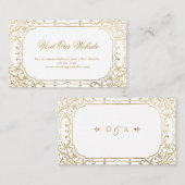 金ゴールドエレガント華美ヴィンテージ訪問サイト プレイスカード (正面/裏面)