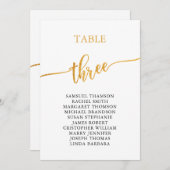 金ゴールドエレガント表3座席表 招待状 (正面/裏面)