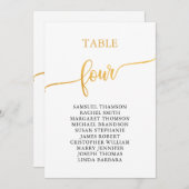 金ゴールドエレガント表4座席表 招待状 (正面/裏面)