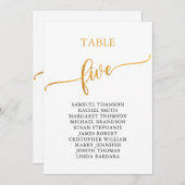 金ゴールドエレガント表5座席表 招待状 (正面/裏面)