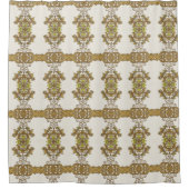 金ゴールドエレガント装飾フローラシャワーカーテン シャワーカーテン (正面)