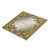 金ゴールドエレガント装飾フローラセラミックタイル タイル (側面)