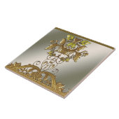 金ゴールドエレガント装飾フローラセラミックタイル タイル (側面)