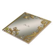 金ゴールドエレガント装飾フローラセラミックタイル タイル (側面)