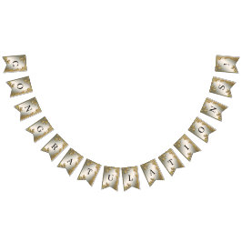 金ゴールドエレガント装飾フローラバンティング旗 バンティングフラッグ