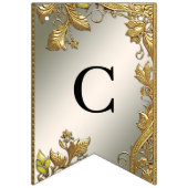 金ゴールドエレガント装飾フローラバンティング旗 バンティングフラッグ (第1の旗)